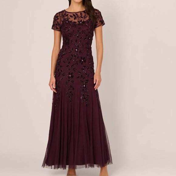 Adrianna Papell Hand Beaded Gown Size 10 New with Tags - Picture 1 of 12